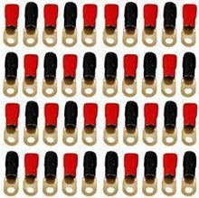 Charger l'image dans la galerie, Absolute GRT00-40 1/0 Gauge Crimp Ring Terminals Connectors 40-Pack (Red, Black)