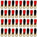 Absolute GRT00-40 1/0 Gauge Crimp Ring Terminals Connectors 40-Pack (Red, Black)