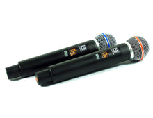 Load image into Gallery viewer, MR DJ MICUHF300 Dual UHF Wireless Microphone System Kit with 2 Handheld & LED display