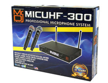 Load image into Gallery viewer, MR DJ MICUHF300 Dual UHF Wireless Microphone System Kit with 2 Handheld & LED display