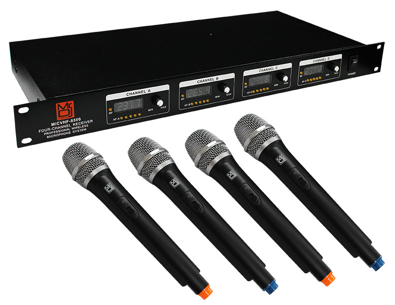 2 MR DJ MICVHF-8500 4  Channel Handheld Wireless Microphone PA/DJ/KTV/Karaoke