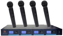 Load image into Gallery viewer, 2 Mr Dj 4 CH Pro VHF Wireless Handheld DJ KTV Stage Microphone PA 4 Mic System