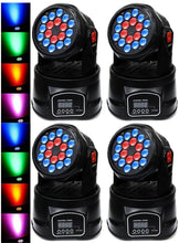 Charger l'image dans la galerie, 4 MR DJ LMH230 100W RGBW 18-LED Moving Head DJ Light
