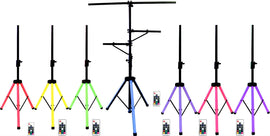 Dj or Band Portable LED Light Multi Arm T Bar Tripod 8 Fixture Par Can Lighting