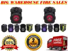 Load image into Gallery viewer, 2 MR DJ PSE-80BT 8” 1200W Portable  Rechargeable Bluetooth Active Speaker