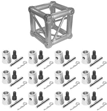 Load image into Gallery viewer, Fits Global Truss Universal 12" Square Corner Junction Box Cube 2 Way-6 Way with 12 Half Conical Couplers for 3 Way Installation