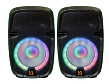 Charger l'image dans la galerie, Portable all in One PA/DJ 2X 10" 3000W Active Speaker Detachable Mixer Stands