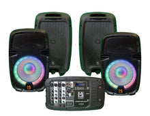 Charger l'image dans la galerie, MR DJ PBX210COMBO Portable all in One PA/DJ System 2X 10" 3000W Bluetooth Active Speaker with Detachable Mixer & Stands