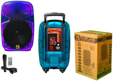 Load image into Gallery viewer, MR DJ PL12FLAME 12" Portable Translucent Bluetooth Speaker + Speaker Stand + 18-LED Slim Par Wash DJ Light