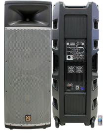MR DJ PRO215BT PRO PA DJ Dual 15” 3-Way Powered/Active Live Sound Loud Speaker