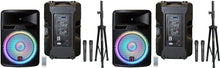 Load image into Gallery viewer, Pair of 18" Speaker Built-in Battery/Bluetooth/Amplifier/SD/USB/FM Radio + Stand