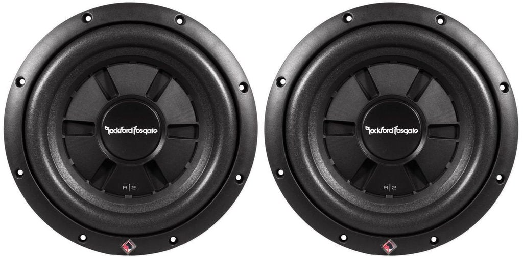 2 Rockford Fosgate Prime R2SD4-12 <br/>prime stage  500W Max (250W RMS) 12" shallow mount dual 2-ohm voice coils subwoofer