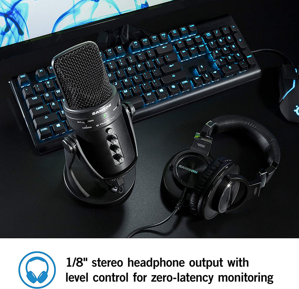 Samson SAC01UPROPK Podcast Pack w Pro USB Studio Condenser Microphone, Headphones, Case