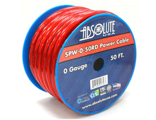 Load image into Gallery viewer, Absolute 1/0 Gauge 50 FT PRO Xtreme Twisted Power / Ground Battery Wire Cables Red