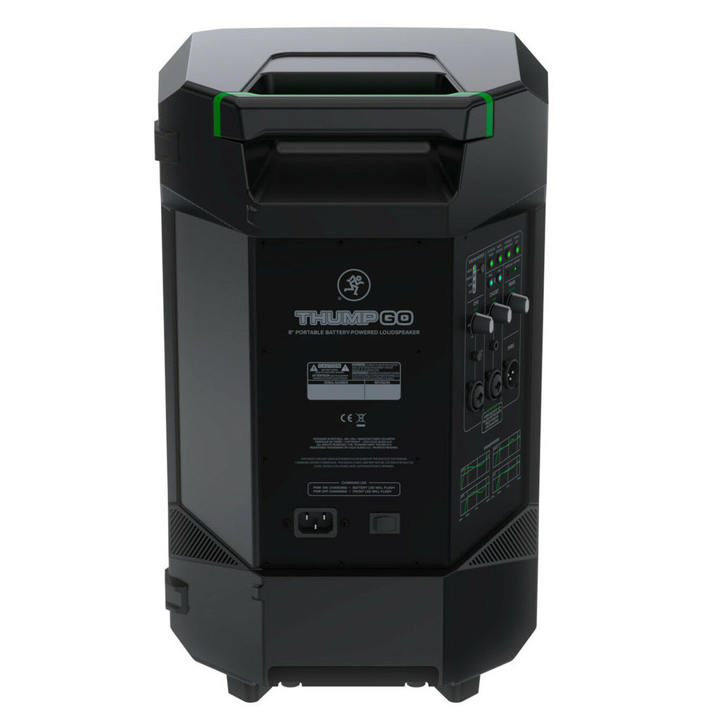 Mackie Thump GO 8" Portable Battery-Powered Rechargeable DJ PA Bluetooth Speaker + EM89D Microphone