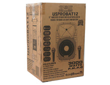 Load image into Gallery viewer, Absolute USA USPROBAT12 3000 Watts Max Pro PA DJ Active Battery Power Speaker