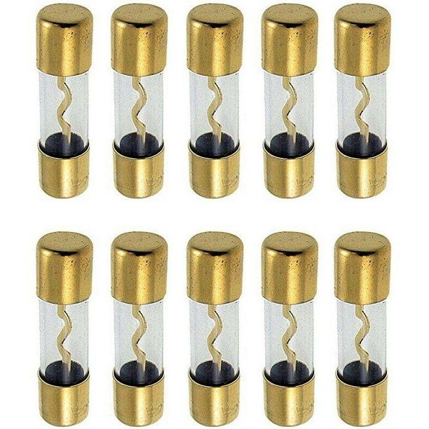 Absolute AGU100 10 pcs Gold AGU 100 Amp (100A) Car Stereo Inline Amp Glass Fuse