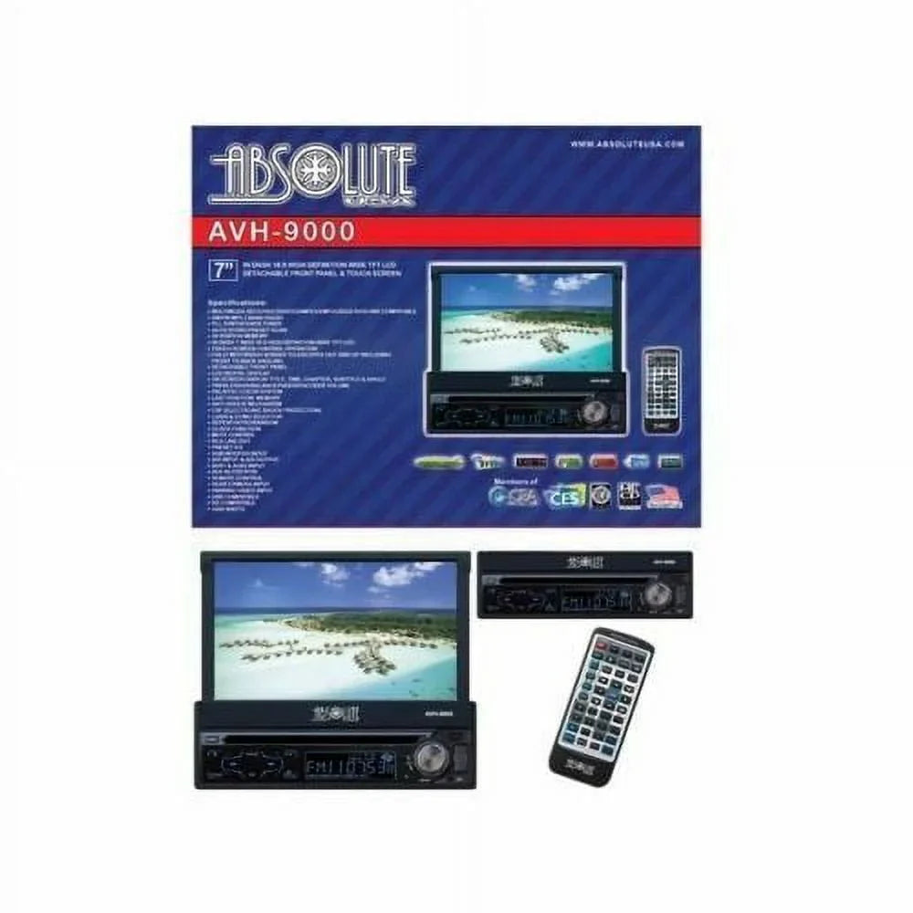 Absolute AVH-9000 7" In-Dash Motorized DVD CD MP3 Video Multimedia Receiver Touch Screen System