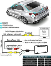 Load image into Gallery viewer, Absolute CAM2100S Chrome Front or Rear Car Rear View Backup Camera License Plate Backup Camera with Wide View Angle 8 LED Night Vision Waterproof Front & Back up Camera, Guide Line On/Off