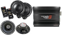 Load image into Gallery viewer, Cerwin Vega CVP1600.4D 1600W Amp + XED650C Component + XED-62 6.5" Speakers + AMP Kit