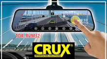 Load image into Gallery viewer, Crux TDR-RVM32 Rear-View Mirror with Front and Rear Camera, DVR and GPS Functions