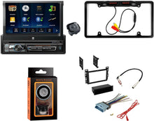 Load image into Gallery viewer, Dual XDVD176BT 7" Touchscreen Single DIN Car Stereo CAM1500B Rear Camera Magnet Phone Holder & Dash Kit for Chevrolet Malibu 2004 - 2007