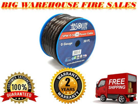 Absolute 1/0 Gauge 50 FT PRO Xtreme Twisted Power / Ground Battery Wire Cables Black