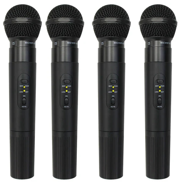 2 Mr Dj 4 CH Pro VHF Wireless Handheld DJ KTV Stage Microphone PA 4 Mic System