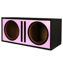 Load image into Gallery viewer, Absolute PDEB10PI Dual 10-Inch, 3/4-Inch MDF Twin Port Subwoofer Enclosure with Pink High Gloss Face Board