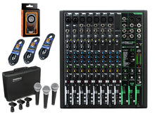 Load image into Gallery viewer, Mackie ProFX12v3 12-Channel Mixer with Built-in Effects and USB + RS21 3 Pack Microphones +3 XLR Cables+free Absolute Phone Holder