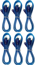 Load image into Gallery viewer, 6 Absolute 3 Ft 2 Ch Blue Twisted Car Amp Gold RCA Jack Cable Interconnect