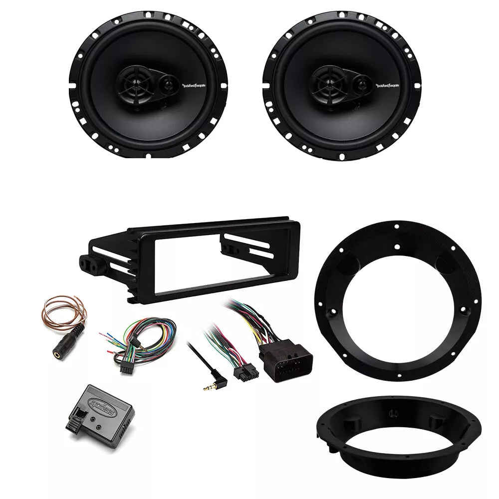 Fosgate Speaker Dash Kit Steering Wheel Control Fit 1996-2013 Harley Davidson Motorcycles