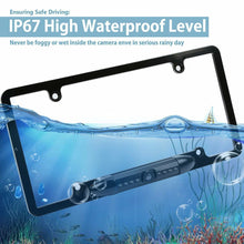 Load image into Gallery viewer, Car 170° License Plate Frame Rearview Reverse Backup Camera Night Vision US Black