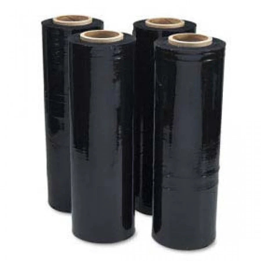 4 Hand Stretch Film Shrink Wrap Black Pallet Wrap 18" x 1500 SQ Feet 80Gauge