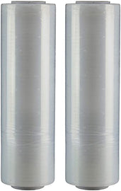 Two (2) Rolls Clear Hand Stretch Plastic Film Pallet Shrink Wrap