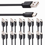 American Terminal USB-C to USB-A 3.0 Cable 6 Feet Type C Charging and Data Transfer 10-Pack