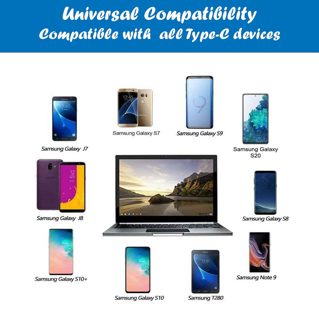 American Terminal USB-C to USB-A 3.0 Cable 6 Feet Type C Charging and Data Transfer 10-Pack