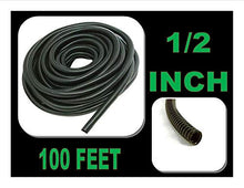 Load image into Gallery viewer, 100'- 1/2" Split Loom Wire Tubing Black Poly Auto Trailer - (100' Feet)