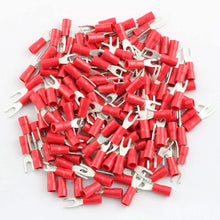 Load image into Gallery viewer, PATRON PSR8-200 200PCS 18-22AWG #8 Red Insulated Fork Spade Wire Connector Electrical Crimp Terminal