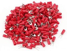 Load image into Gallery viewer, Absolute RS8-100 100pcs Insulated Fork Spade Wire Connectors, U Type Electrical Crimp Terminals