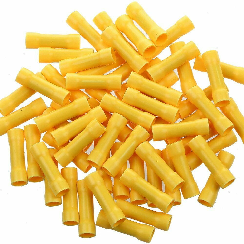 MK Audio KBCV1210Y 500 pcs 12 - 10 Gauge AWG Yellow insulated crimp Butt Connectors