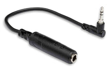 Charger l&#39;image dans la galerie, Hosa MHE-100.5 Headphone Adaptor, 1/4 in TRS to Right-angle 3.5 mm - 6 In