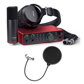 Focusrite Scarlett 2i2 Studio (4th Gen) USB-C Recording Package Bundle with Pop Filter