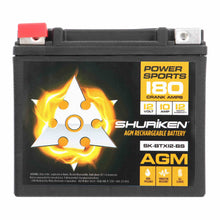 Charger l'image dans la galerie, Shuriken SK-BTX12-BS 180 CRANK AMPS / 10AMP HOURS AGM Power Sports 12V Battery