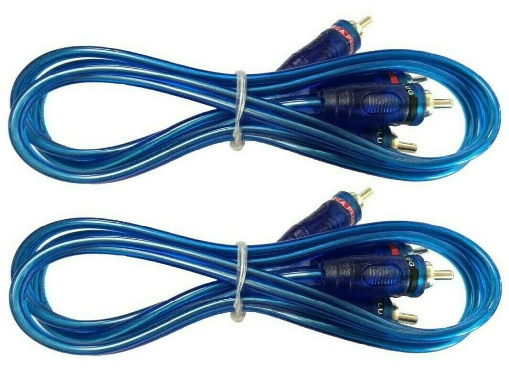 2 Absolute 15' RCA Stereo Plug Cable 2 Male to 2 Male Car Stereo Marine Home Aud