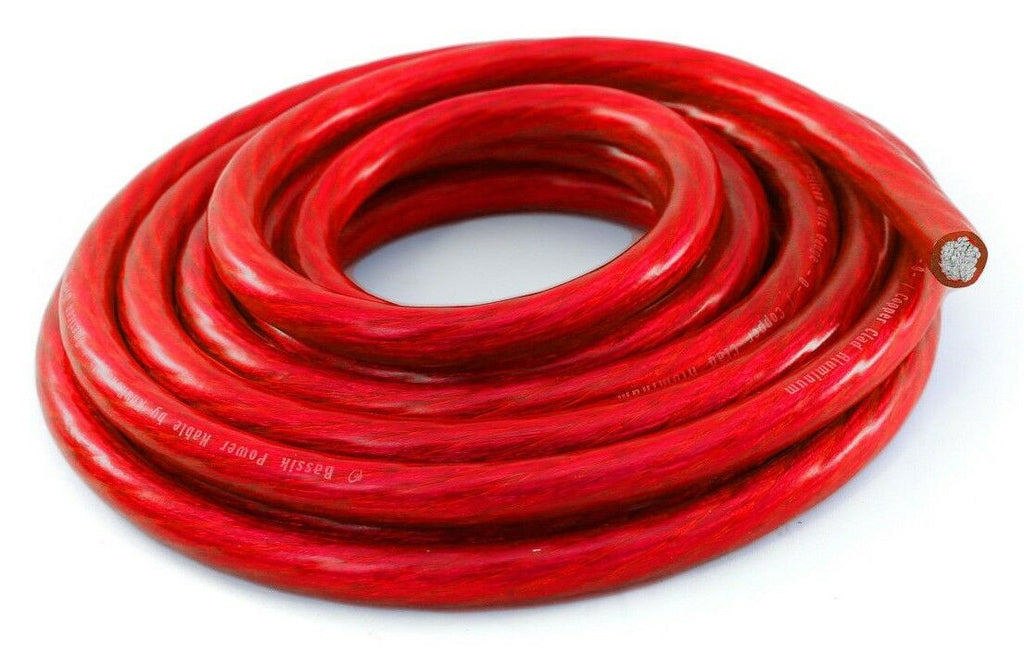 0 Gauge 25' Ft Ground Wire Cable Red Power Car Audio Amp Marin