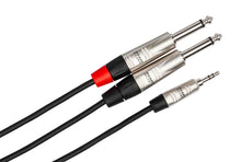 Charger l&#39;image dans la galerie, Hosa HMP-003Y, REAN 3.5mm TRS to Dual 1/4&quot; TS Pro Stereo Breakout Cable - 3 Feet