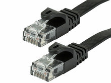 Load image into Gallery viewer, 2 Cat6a Ethernet Network Patch Cable RJ45 23AWG 600Mh Solid Copper Wire 3&#39; Black