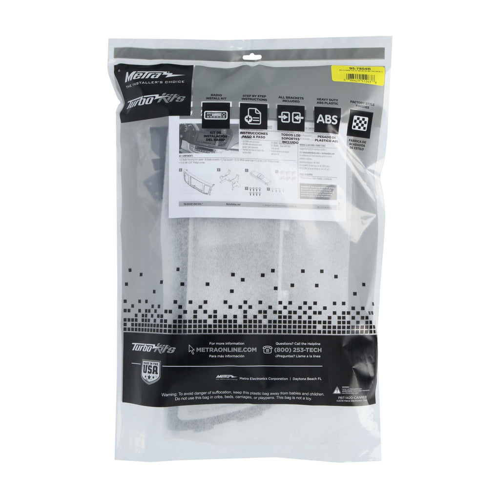Metra 95-7804B Double-DIN Car Stereo Dash Kit - Compatible Fits for Honda Accord 13-17 Black W/ Silver Trim