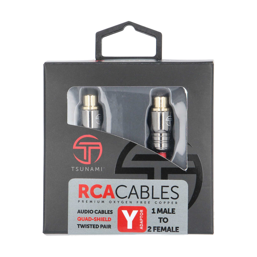 Tsunami TSX-Y2 2 Female To 1 Male Y Adapter RCA Cable